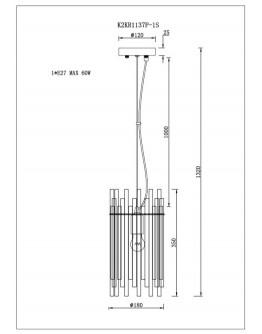 Подвесной светильник Garda Decor K2KR1137P-1S