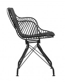 Кресло Stool Group Thomas черное с черной подушкой TMS-18A-P18 BL/BL