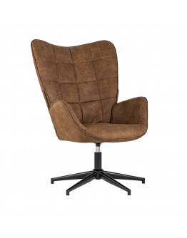 Поворотное кресло Stool Group Ирис вращающееся иск.замша коричневая IRIS BROWN