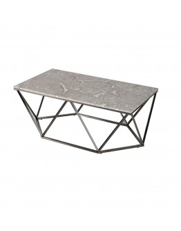 Журнальный стол Stool Group Авалон 122*66 серый мрамор/сталь темный хром УТ000036332