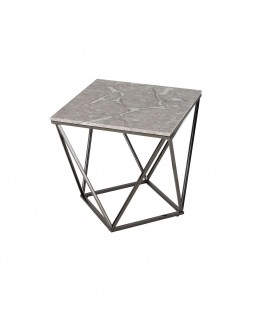 Журнальный стол Stool Group Авалон 61*61 серый мрамор/сталь темный хром УТ000036334