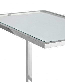 Журнальный стол Stool Group Бостон 50*32 прозрачное стекло/сталь серебро УТ000001972