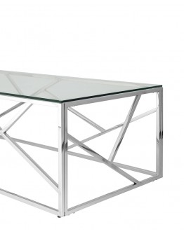 Журнальный стол Stool Group Арт Деко 120*60 прозрачное стекло/сталь серебро УТ000000890