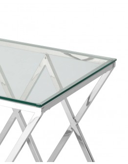 Журнальный стол Stool Group Инсигния 55*55 прозрачное стекло/сталь серебро УТ000001506