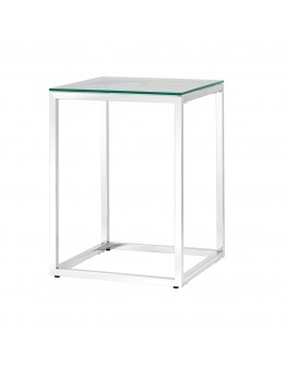 Журнальный стол Stool Group Таун 40*40 прозрачное стекло/сталь серебро УТ000004653