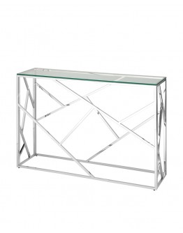 Консоль Stool Group АРТ ДЕКО 115х30 прозрачное стекло сталь серебро ECST-015 (115x30)
