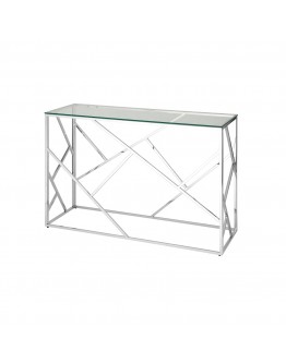 Консоль Stool Group АРТ ДЕКО 120х40 прозрачное стекло сталь серебро ECST-015 (120x40)