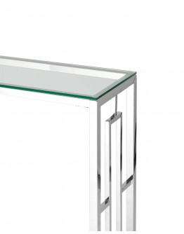 Консоль Stool Group БРУКЛИН 115х30 прозрачное стекло сталь серебро ECST-013 (115x30)
