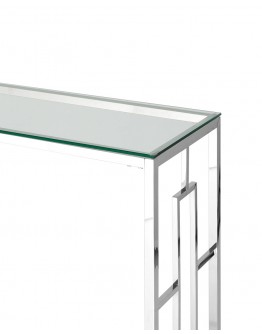 Консоль Stool Group БРУКЛИН 120х40 прозрачное стекло сталь серебро ECST-013 (120x40)