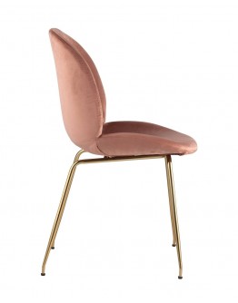 Барный стул Stool Group Турин со спинкой бархат пудровый золотые ножки 8329C PINK