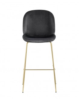 Барный стул Stool Group Турин со спинкой велюр серый золотые ножки 8329C VELVET GREY