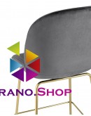 Барный стул Stool Group Турин со спинкой велюр серый золотые ножки 8329C VELVET GREY