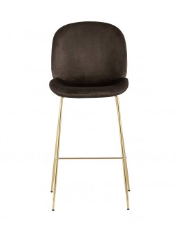 Барный стул Stool Group Турин со спинкой велюр коричневый золотые ножки 8329C VELVET BROWN