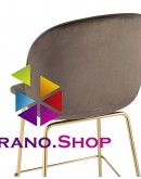 Барный стул Stool Group Турин со спинкой велюр коричневый золотые ножки 8329C VELVET BROWN