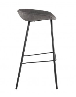 Барный стул Stool Group Турин серая экокожа черные ножки 8319TB GREY