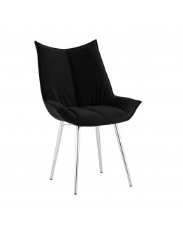 Кухонный стул Stool Group Осло велюр черный ножки хромированные fb-oslo-neo-28-chrome