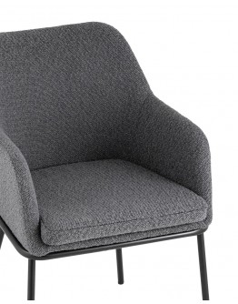 Кухонный стул с подлокотниками Stool Group Кози ткань букле тёмно-серый AV 318-L05-08