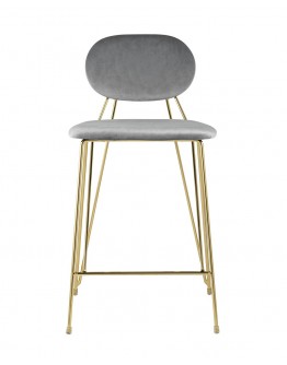Полубарный стул Stool Group Элис велюр светло-серый FDC8001 LIGHT GREY FUT-79