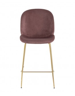 Полубарный стул Stool Group Турин со спинкой велюр пудровый золотые ножки 8329A VELVET DARK PINK