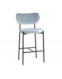 Полубарный стул Stool Group Барбара велюр серо-голубой CC-09006 HLR-17