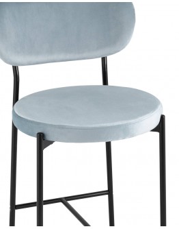 Полубарный стул Stool Group Барбара велюр серо-голубой CC-09006 HLR-17